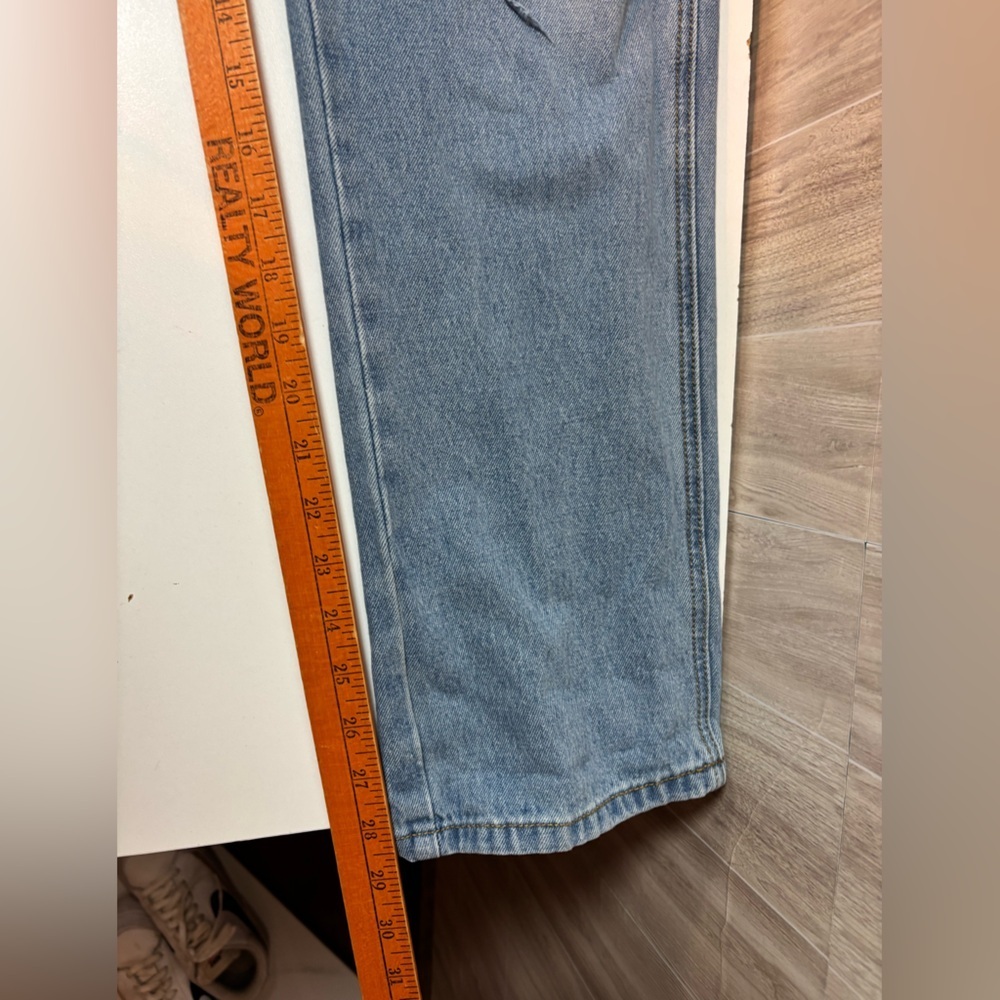 Mod Ref Blue Denim Distressed Overalls Bibs - Picture 11 of 12